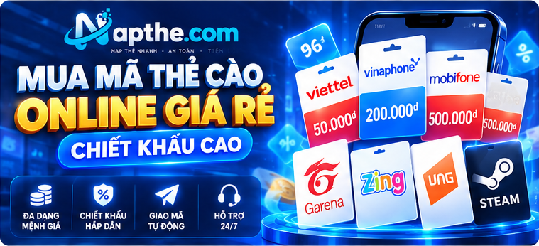 Mua mã thẻ cào online giá rẻ, chiết khấu cao – Nhận mã thẻ ngay lập tức