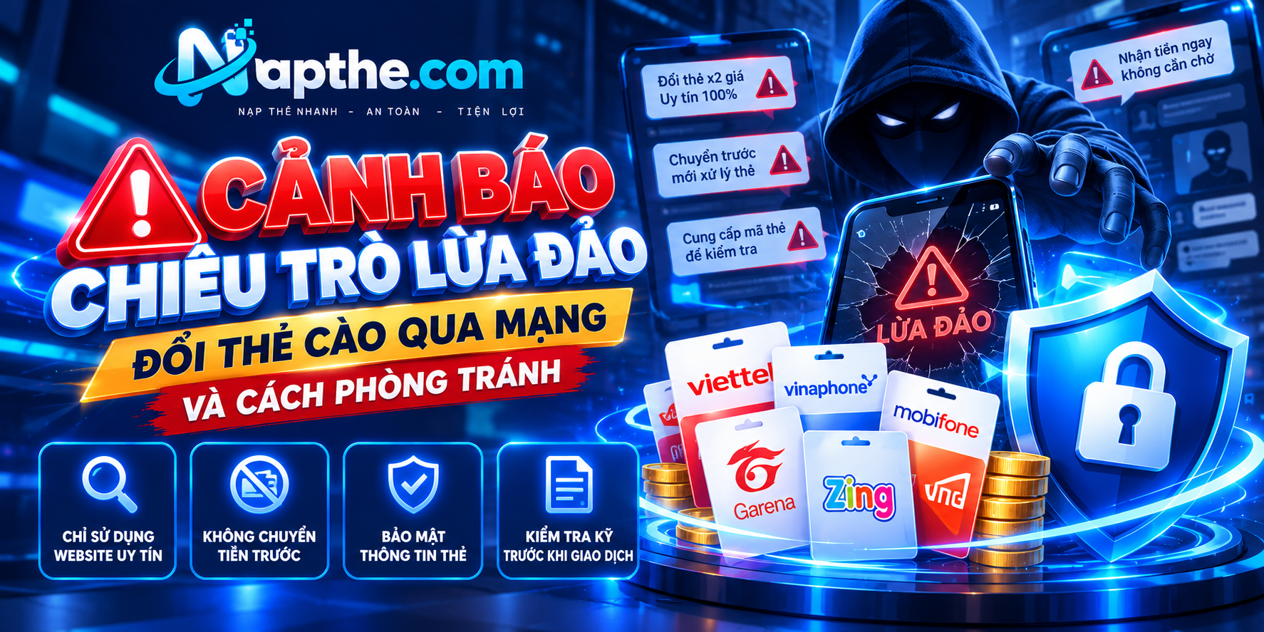 Cảnh báo chiêu trò lừa đảo đổi thẻ cào qua mạng & Cách nhận biết website uy tín